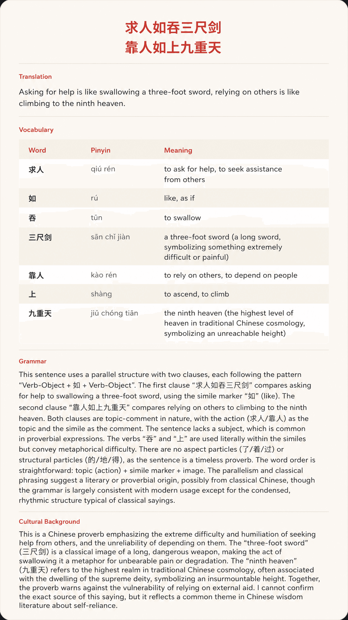 HanClip learning card example